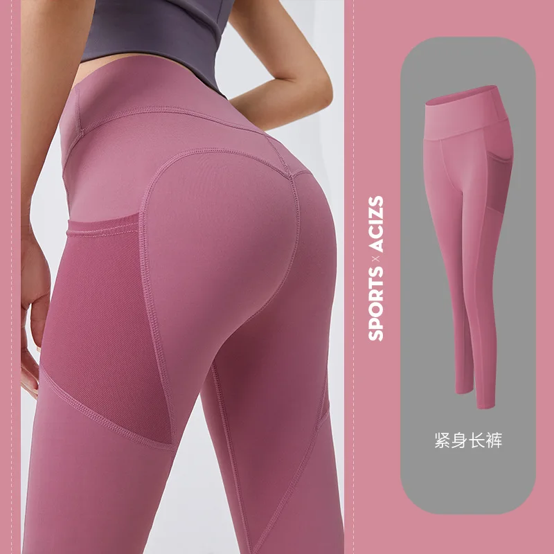 YOYO Yoga Pants for Women High Waist with Pockets Flex Leggings Tummy  Control Workout Running Tights DS166