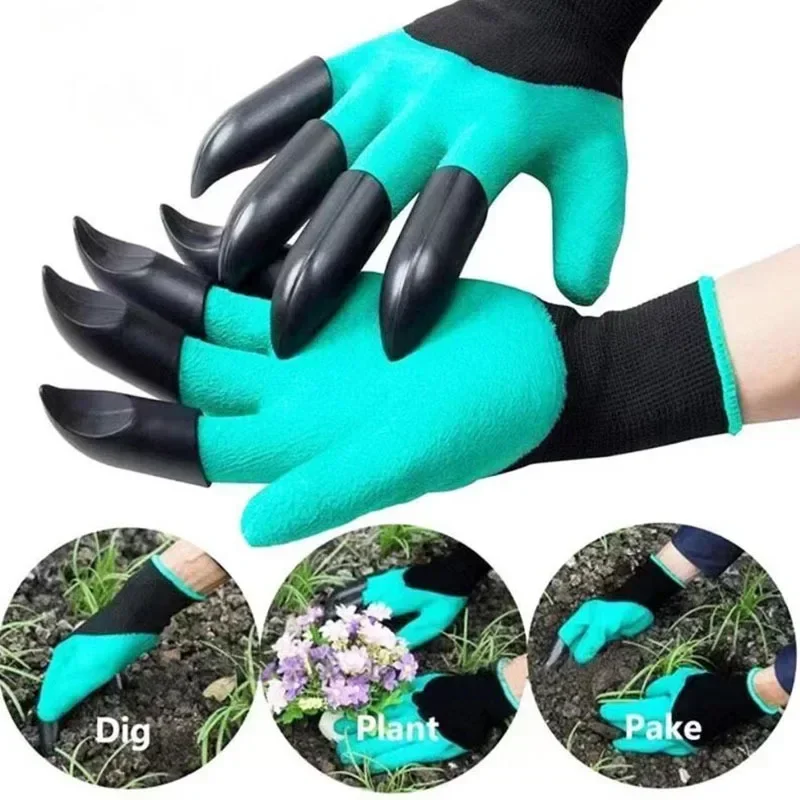 Garden Flower Planting Double Claw Gloves Waterproof and Anti Thorn Grass Pulling Latex Earth Digging and Horticultural Gloves 3