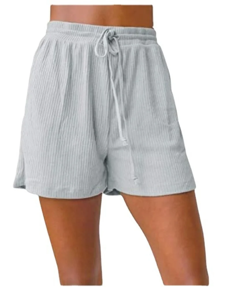 Summer Casual Women's Elastic Drawstring Beach Shorts Multicolor Harajuku Casual Micro Flared Short Plus Size Homewear Female