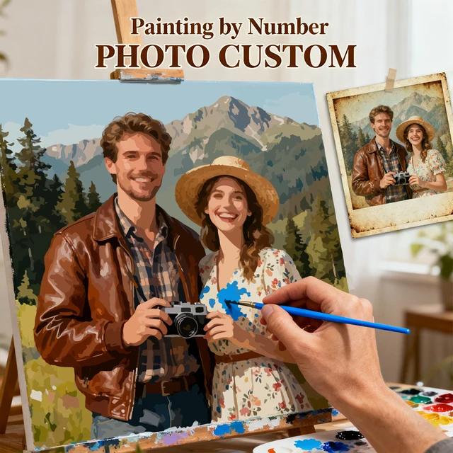 HUACAN Diy Paint By Numbers Custom Photo HandPainted Kits Creative Hobby Oil Painting Private Livingroom Decoration Unique Gift 1