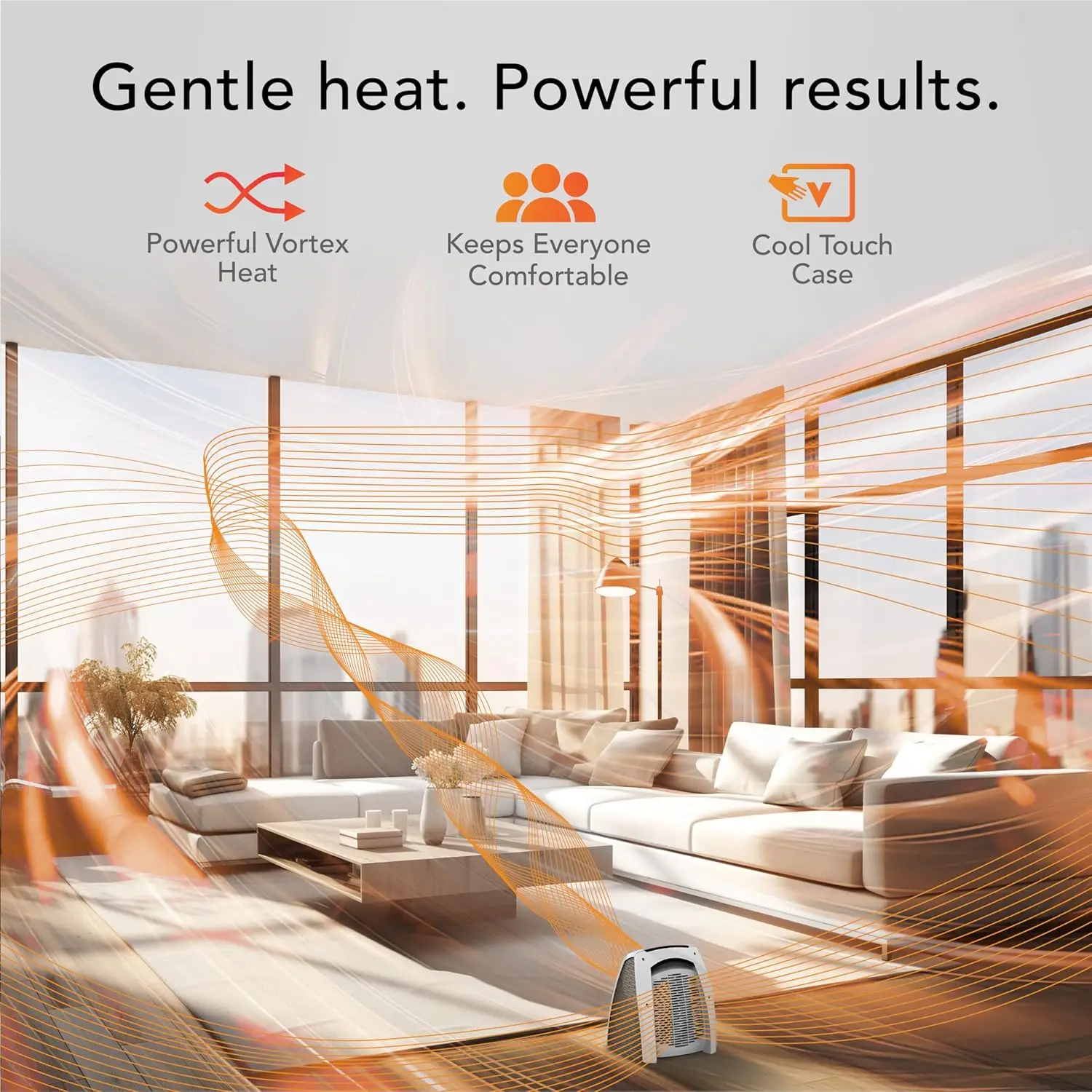 AVH10 Space Heater for Home, 1500W/750W, Fan Only Option, Digital Display with Adjustable Thermostat, Advanced Safety Features 2