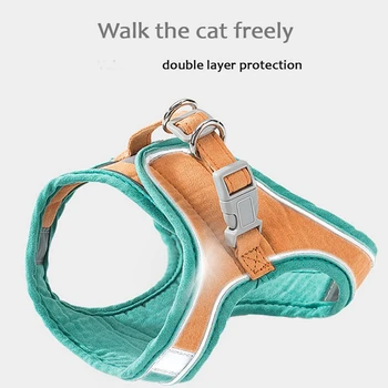 Cat Harness Leash Set Breathable Kitten Cats Harnesses With Reflective Strip Small Dog Puppy Harness Pet Chest Strap For Cat Dog 4