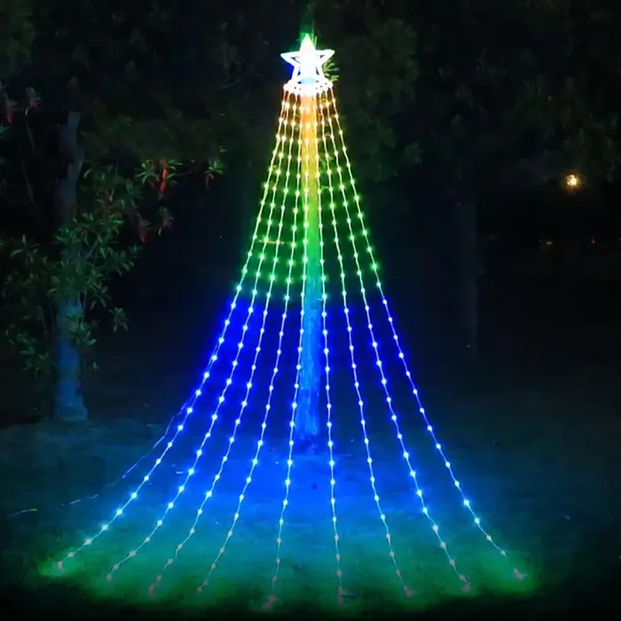 Smart App Controlled Christmas Waterfall Light, Topper