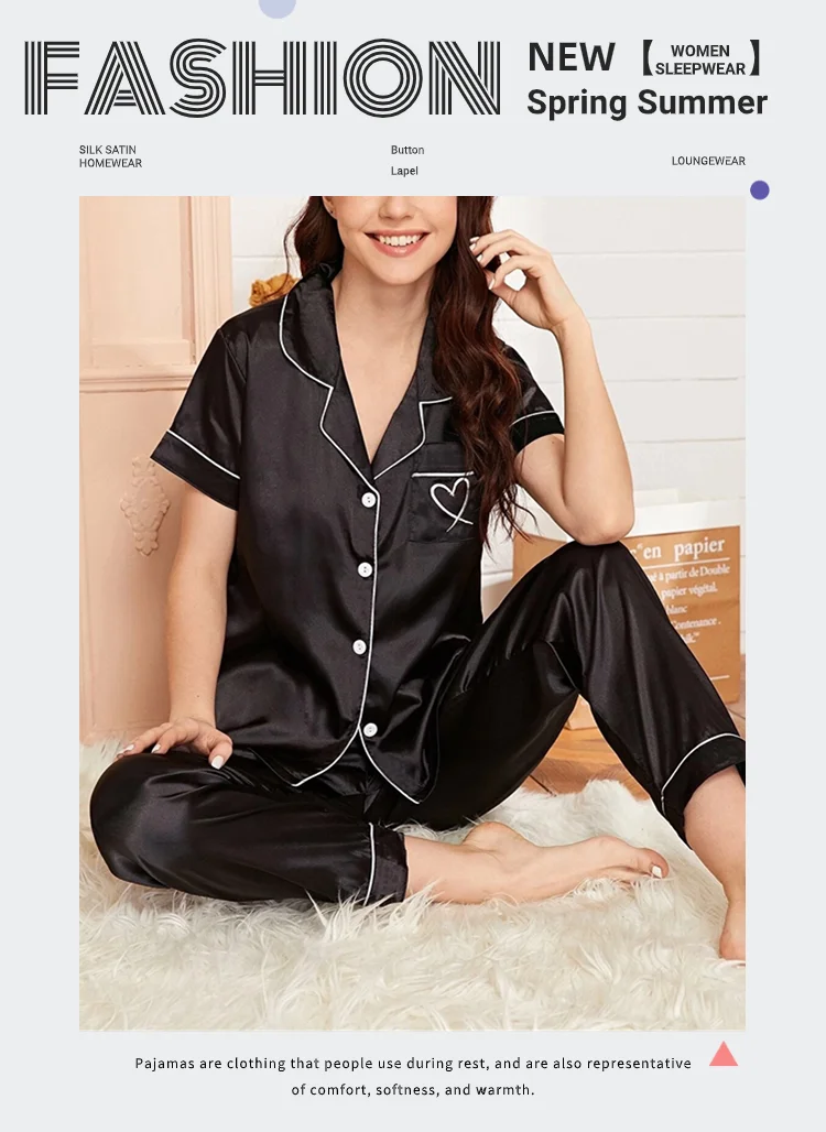 Pyjama Long 2 Pièces Pour Femme Clearlove - Manches Longues, Poches, Tissu Doux Et Confortable - 3
