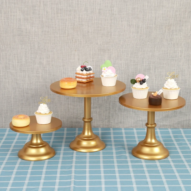 

3pcs Iron birthday tray Home party display stand wedding decoration wrought dessert fudge desktop afternoon tea cake stand
