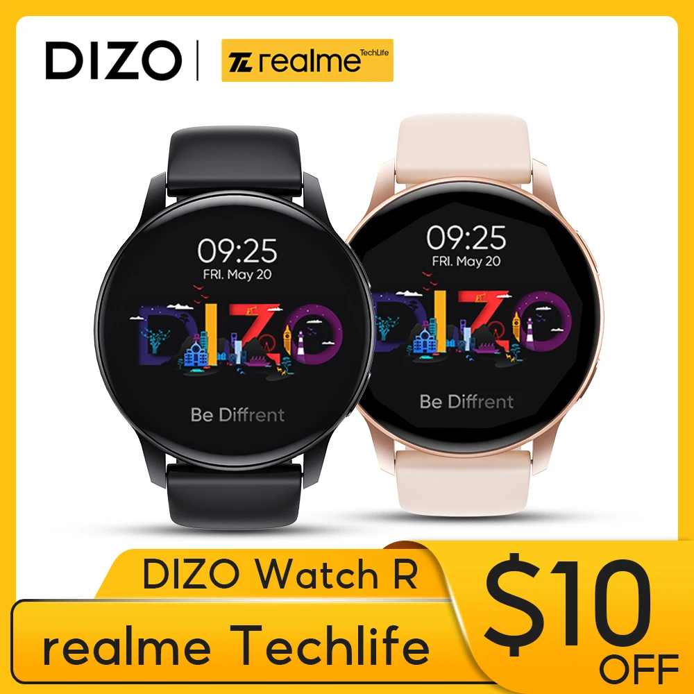  Смарт-часы realme Techlife DIZO с дисплеем AMOLED 360360 