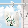 Stainless Steel Shoe Drying Rack Clothes Hanger Hook Organizer Household Space-saving Wardrobe Storage Shoe Drying Holder 1