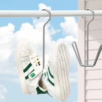 Stainless Steel Shoe Drying Rack Clothes Hanger Hook Organizer Household Space-saving Wardrobe Storage Shoe Drying Holder 1