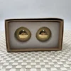 Relaxation Therapy A pair of yellow Pure copper Fitness tools Health Meditation Balls Hand finger Exercise Stress Relief Balls 5