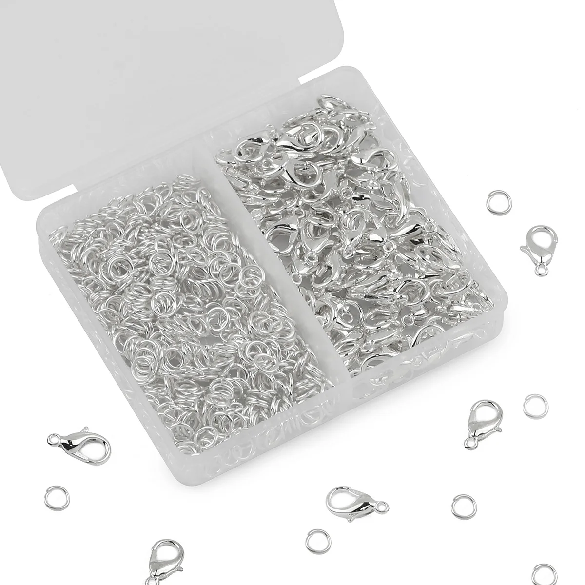150pcs/box Silver Lobster Clasps And Open Rings Bracelets Necklaces Connector DIY Jewelry Making Accessories Supplies Kit