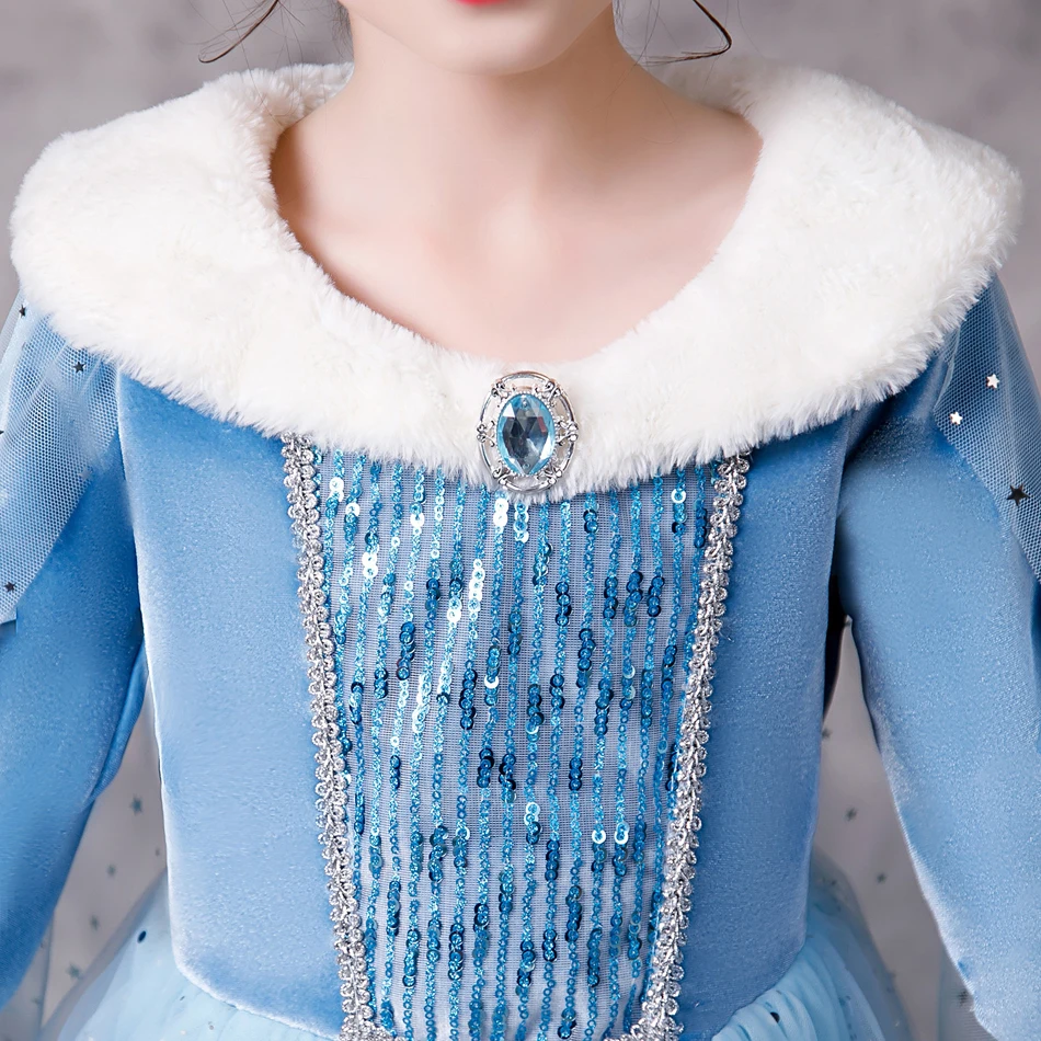 Abito Fantasia Poliestere Per Bambini Vestito Da Principessa Bambina ELSA \u0026  ANNA - Costume Regina Delle Nevi Per Halloween E Carnevale Vestito Frozen  Bambina, image size:950x950