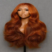 Perruques de cheveux humains ondulés couleur gingembre 350 de qualité supérieure pour femmes noires, teinte orange éblouissante avec boucles naturelles fluides pour un look sans effort 1