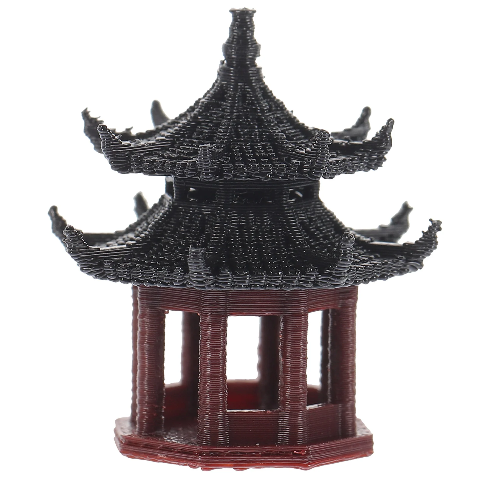 

Aquarium Resin Ancient Temple Terrarium Mini Pagoda Statue Hexagon Pavilion Figurine Fairy Gardens Tower Zen Garden Decoration