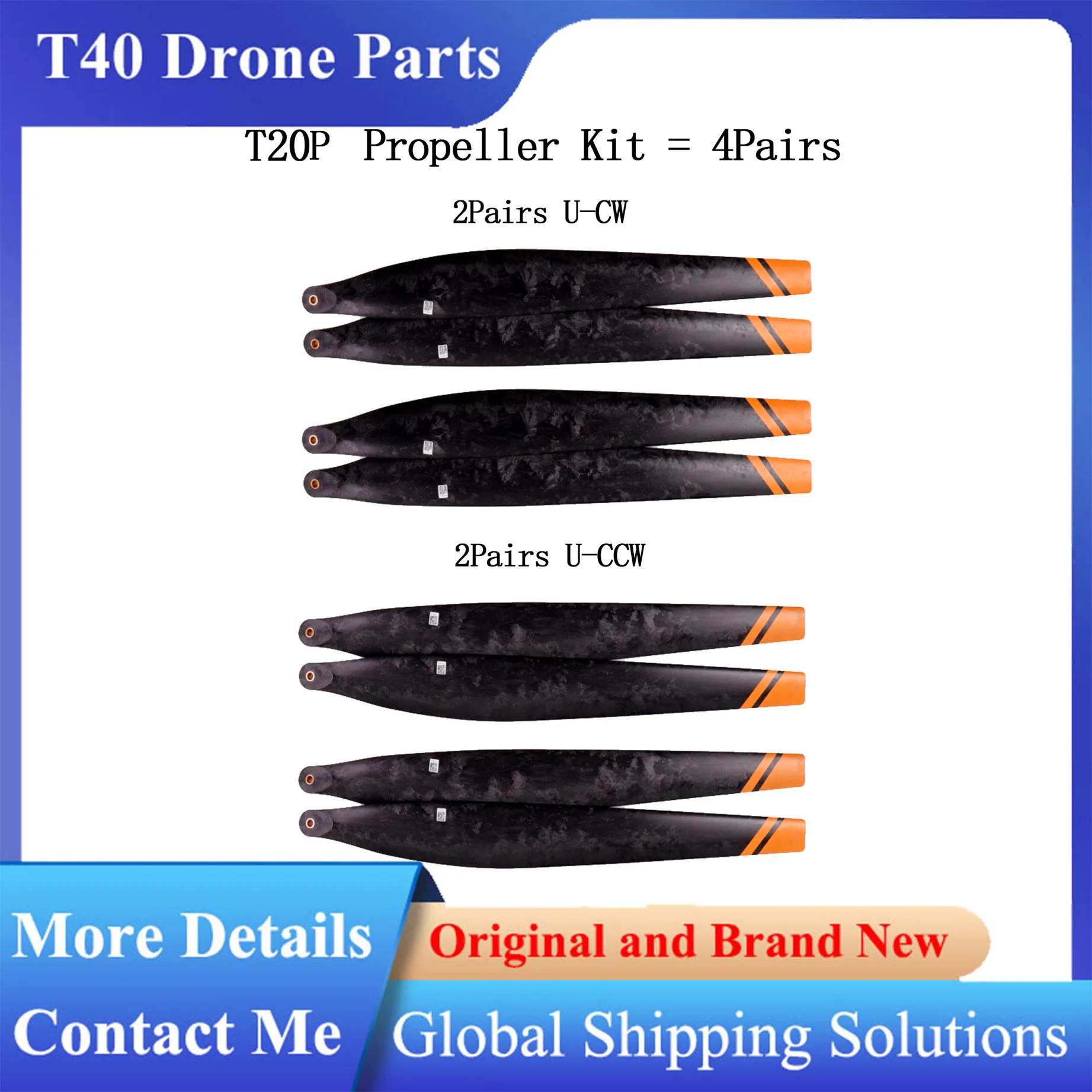T40 T20P Upper Propeller CW CCW Lower Propeller CW CCW KIt and Pairs for Dji Drone Repair Replacement Drone Propeller Drone Propellers Drone Propeller Blades Propeller Replacement Parts