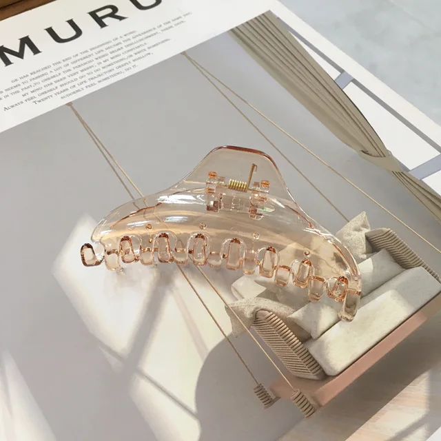 2022 New Claw Clip for Women Tough Colorful Plastic Hair Claw Large Size Hair Clamps Claw Clip Crab Chic Hair Accessories Gift 0240-2-9cm