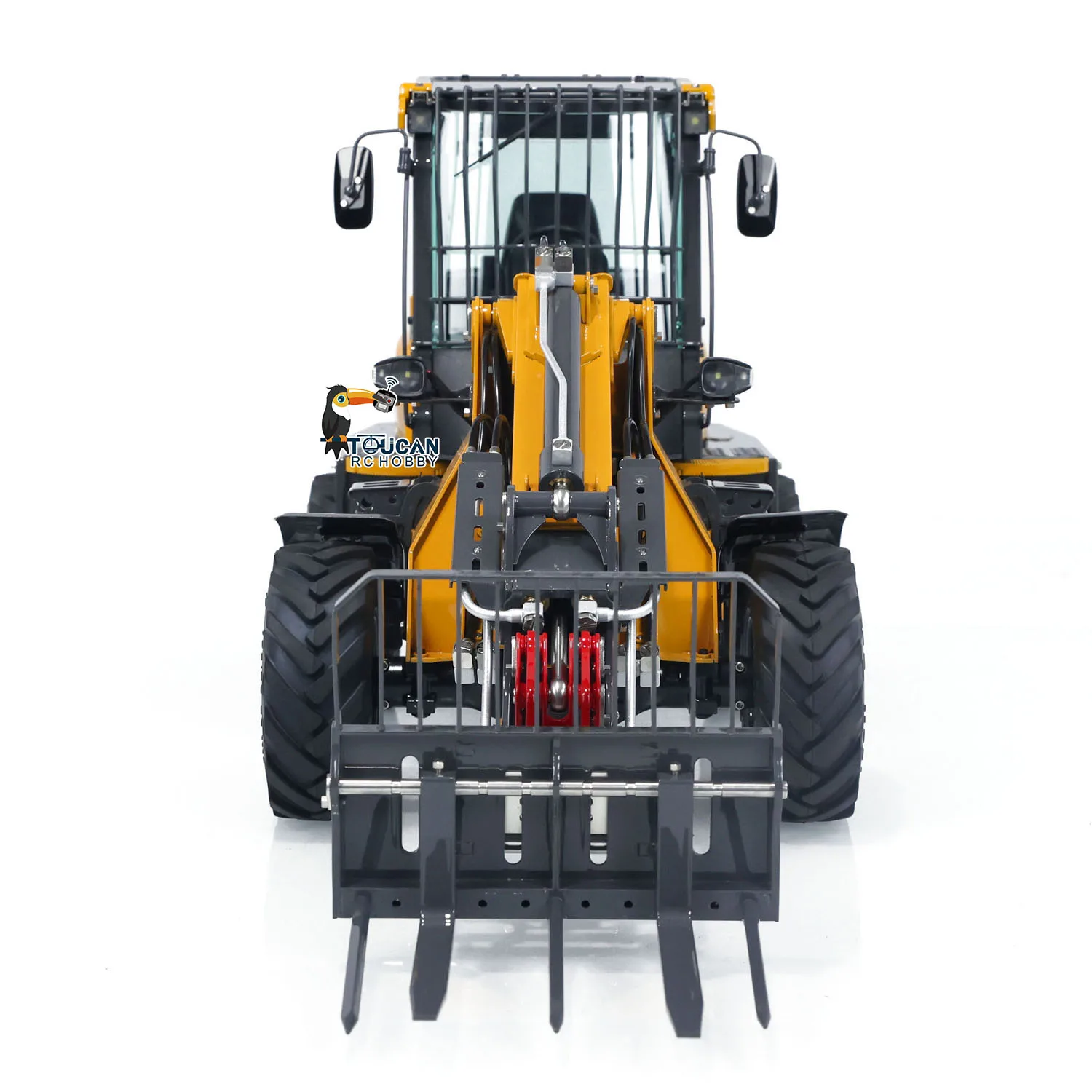 US Stock 1/14 LESU AT1050 RC Hydraulic Loader Metal Telescopic Arm Fork Loader ST8 Painted Assembled Car Toy Model Gifts 3