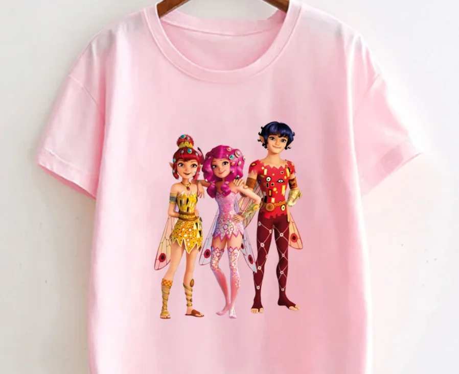 

New Tshirt Girls Kids Clothes The Mia And Me Elf Print T Shirt Cute Children Clothing Summer Fashion Tops