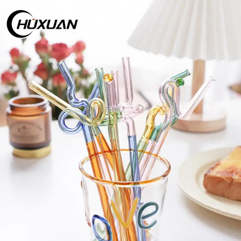 

1Pc New Artistry Glass Straws Twist Reusable Straws Heat Resistant Glass Straw Coffee Cocktail Milk Tea Long Stem Drinking Staws