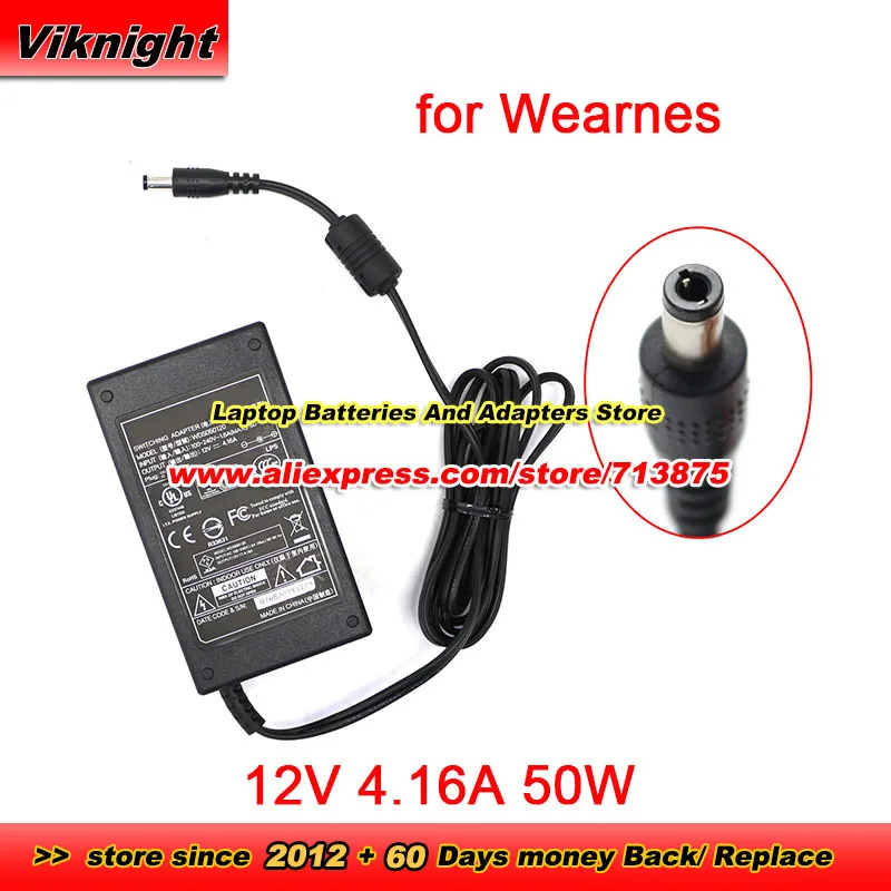 

Genuine 12V 4.16A 50W WDS050120 Switching Ac Adapter for Wearnes Power Supply With 5.5X2.5mm Tip