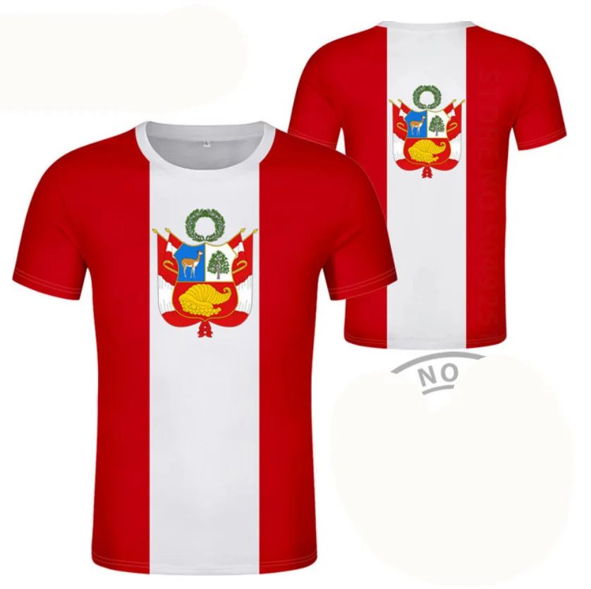 

PERU T Shirt Diy Free Custom Name Number Per t-shirt Nation Flag Pe Republic Peruvian Spanish Country College Text Photo Clothes