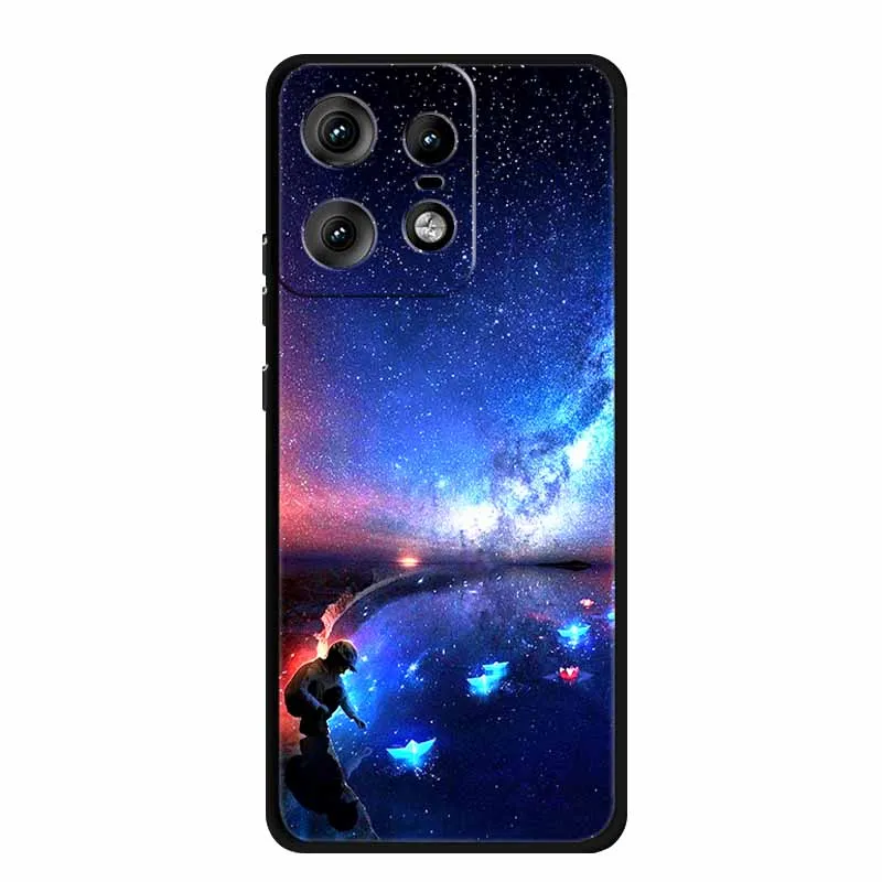 Charming Cat Design Soft TPU Silicone Phone Case - Painted Back Cover for Motorola Moto Edge 50 Pro 5G 2024
