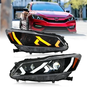 DRL LED Projector Lens Headlight Assembly For Honda Accord Headlight 4door 2016 2017 Headlamp