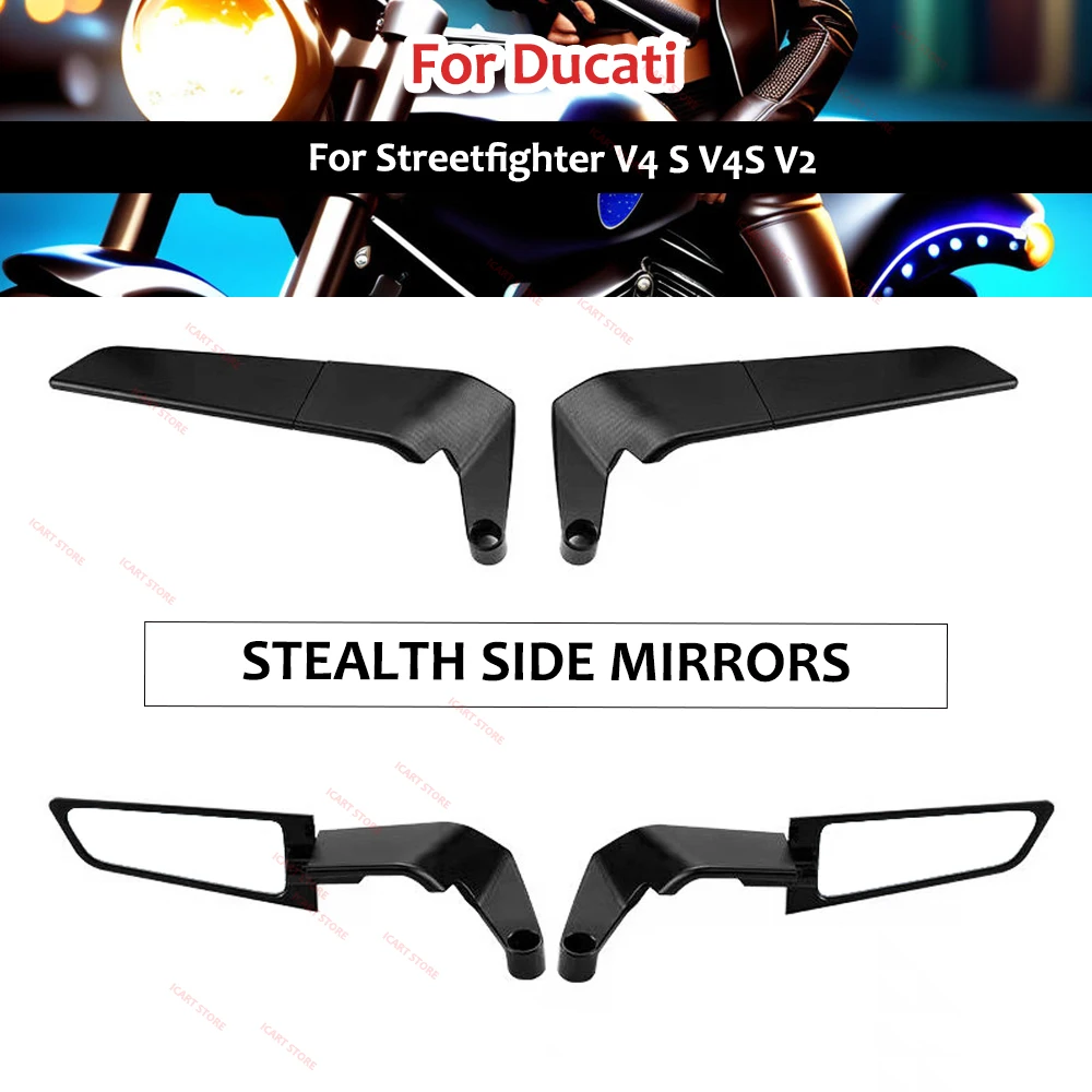 

Зеркала для мотоцикла Ducati Streetfighter V4 S V4S STREETFIGHTER V2, наборы зеркал Stealth Winglets для вращения регулируемых зеркал