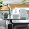 Kitchen Faucet Sponge Holder Sink Adjustable Bathroom Organizer Over Faucet Hanging Faucet Drain Rack for Sink Storage Racks 2