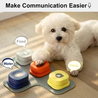 MEWOOFUN Dog Button Record Talking Pet Communication Vocal Training Interactive Toy Bell Ringer With Pad and Sticker Easy To Use 2