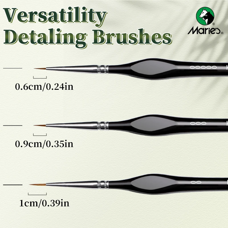 3/6pcs Marie's Micro Paint Brushes,Miniature Paintbrushes with Triangular Handles for Acrylic,Craft,Models,Mini Figure,Rock 6