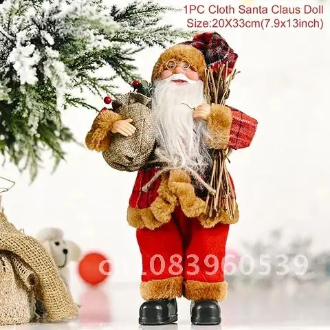 

2020 Merry Christmas Tree Ornament Santa Claus Doll Christmas Decorations For Home Navidad Natal Xmas Gifts Happy New Year 2021