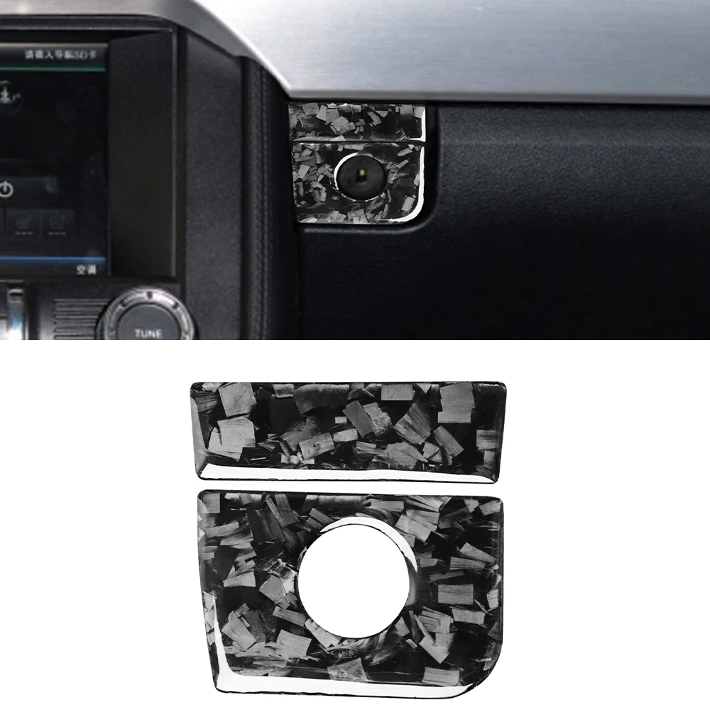 

for Ford Mustang 2015-2020 Storage Box Toolbox Decoration Cover Trim Sticker Car Interior Accessories Forged carbon fiber