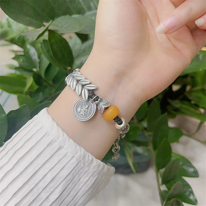 

Браслет из стерлингового серебра S925 для женщин, девушек и мужчин, для мальчиков, оригинальные популярные модные ювелирные изделия ручной работы в ретро стиле для влюбленных