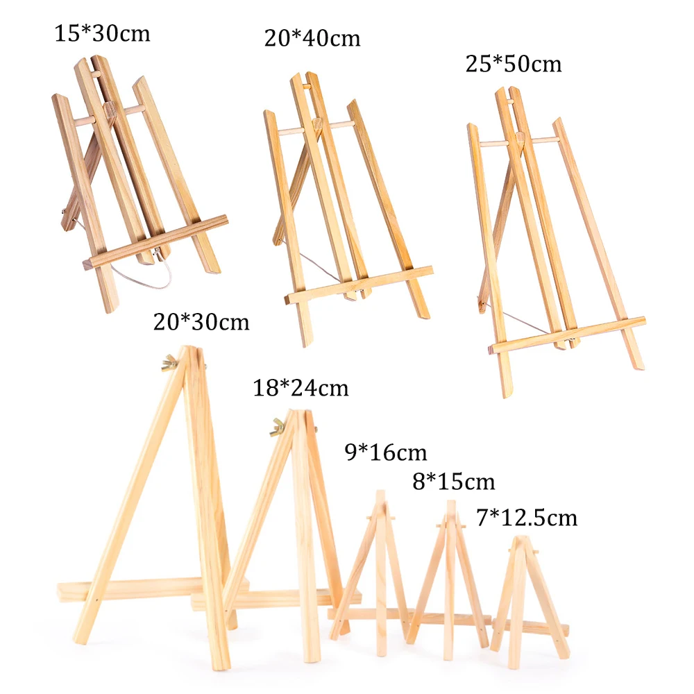 Sketch easel wooden easel wood table easel Mini Easel Frame Wood Tripod Multiple Sizes Meeting Wedding Table Number Name Card Stand Display Kids Painting Home Decor HB-026