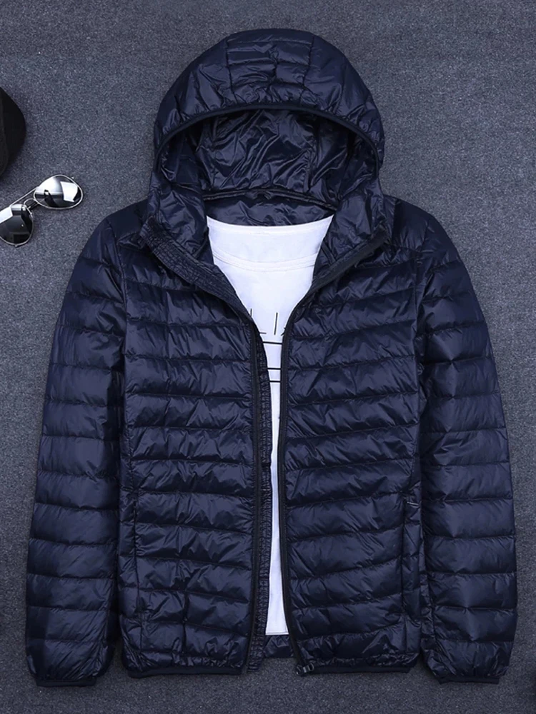 Men's Winter Coat Duck Down Jacket Hooded Down Coat Portable Windproof Puffer Parkas Male Overcoat 6XL