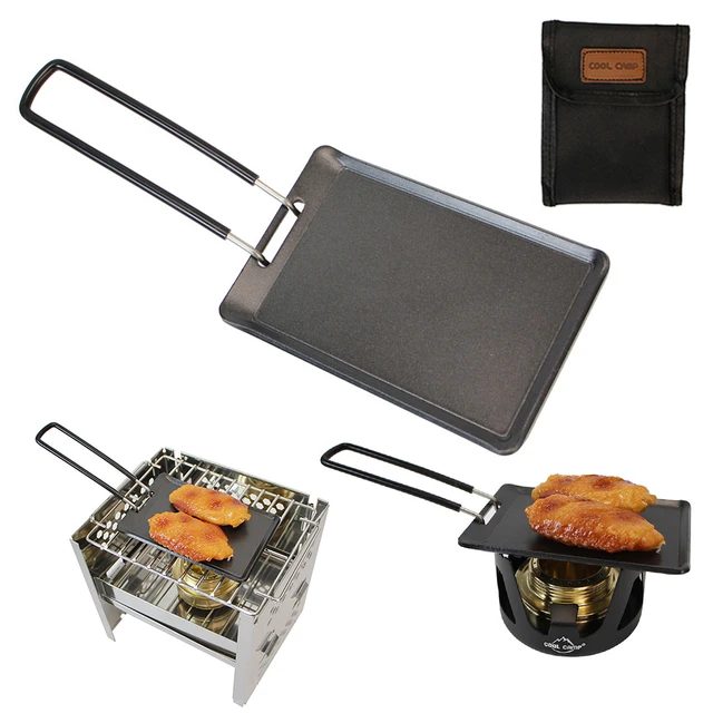 Grill Pan Cast Iron Griddle Grilled Camping Gas Bbq Accessories Plate Outdoor  Pizza Tray Meat Board - AliExpress