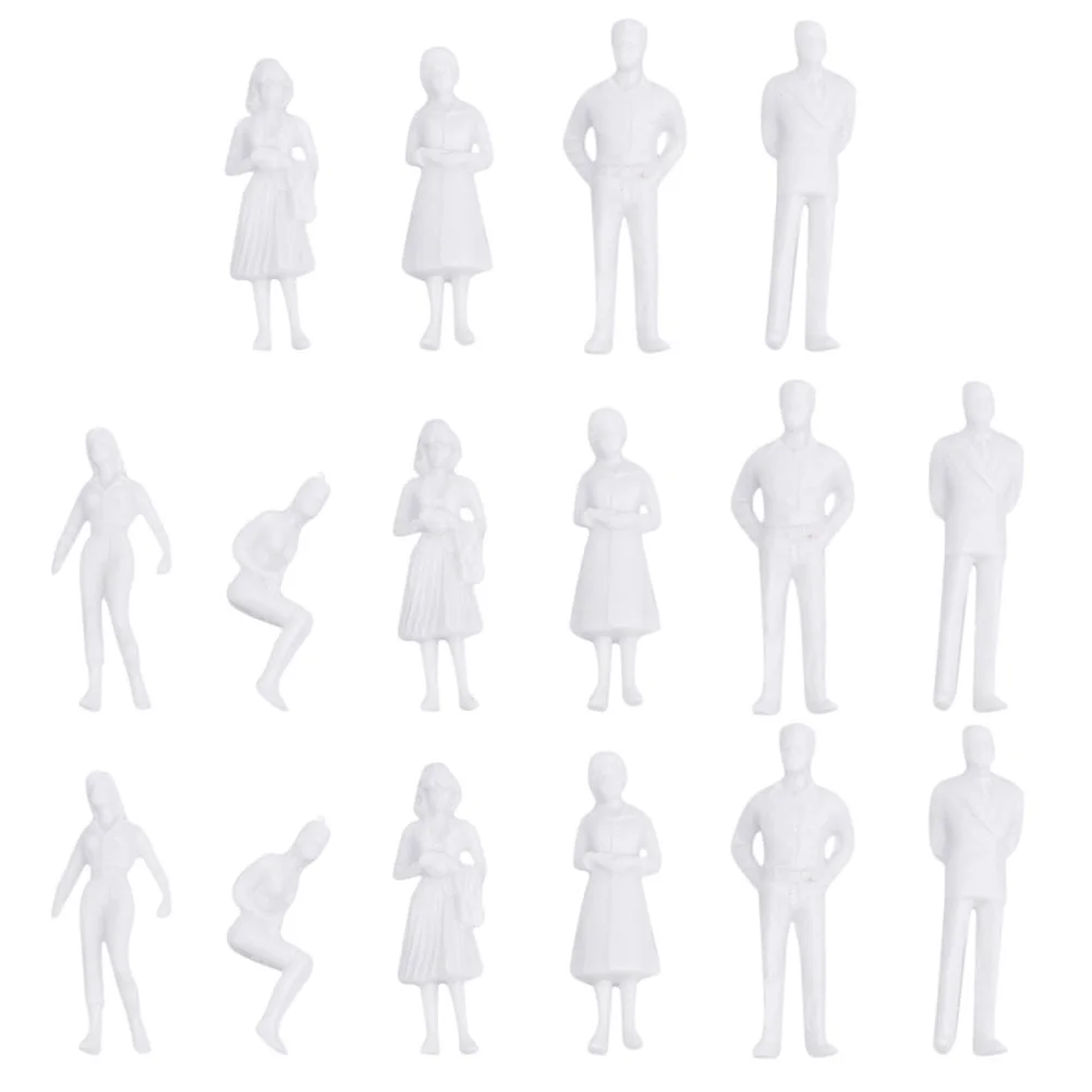 

Mannequin O Gauge Figures Railway Layout Figures 50Pcs Unpainted Figures Model Standing White Miniature People Figures