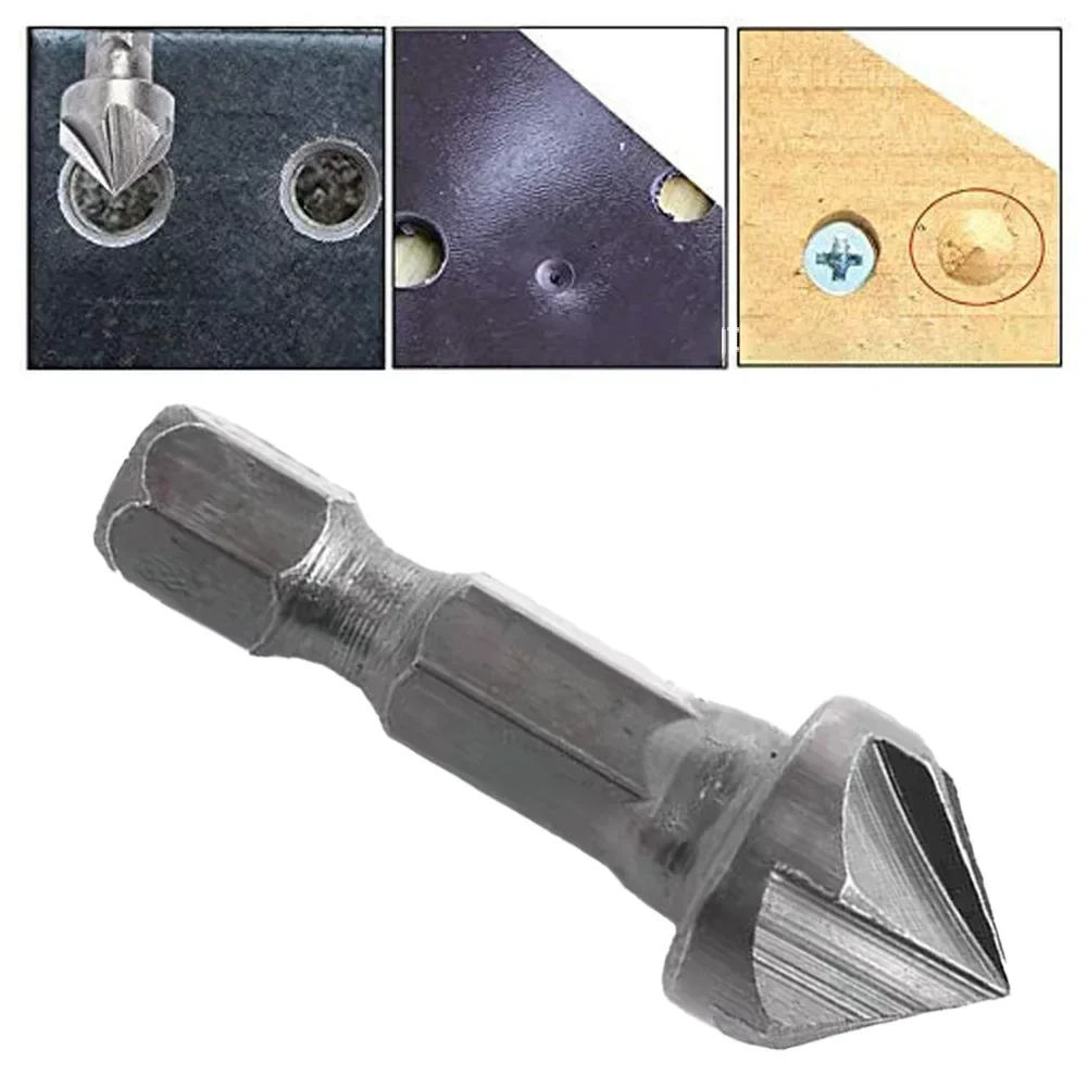 Driller 6-slot Countersunk Five-edge Chamferer Hexagonal Shank Tools 1PC For Carpentry In Wood Woodworking Tools Hand wood carving tools,carving chisel set