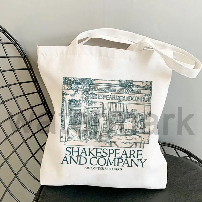 Aesthetics Shopping Bag Handbags Library Bag Shakespeare and Company Totes Daunt Books Tote Bag Canvas Shoulder Bag Back To Gift