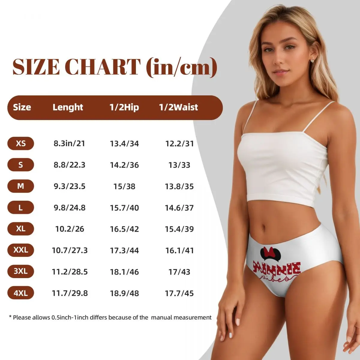 Kawaii Minnie Mouse Bow Tie Women Underwear Brief Full Coverage No Show Cartoon Mickey Ladies Panties 6