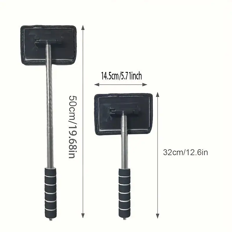Car Cleaning Brush for Front Windshield Telescopic Defogging Cleaner Metal Handle Dust Remover Tool Household Microfiber Wiper 4
