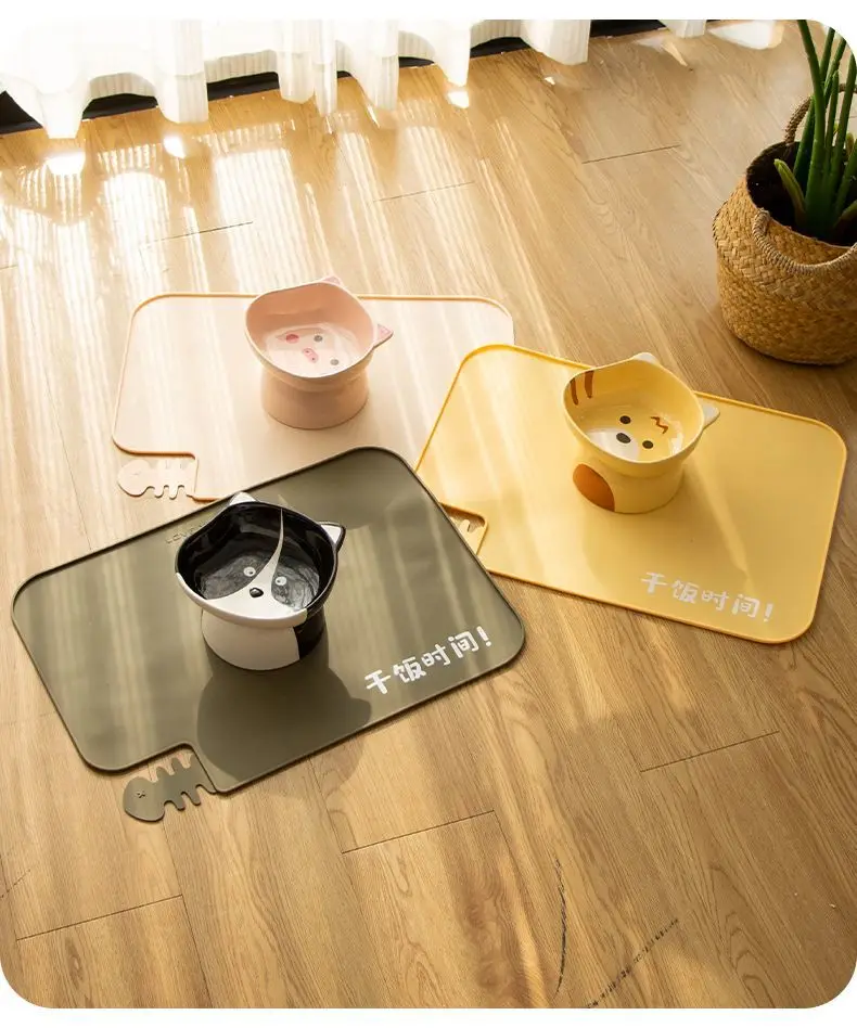 Title 9, Thickened Silicone Pet Mat Pet Food Feeding Pad...