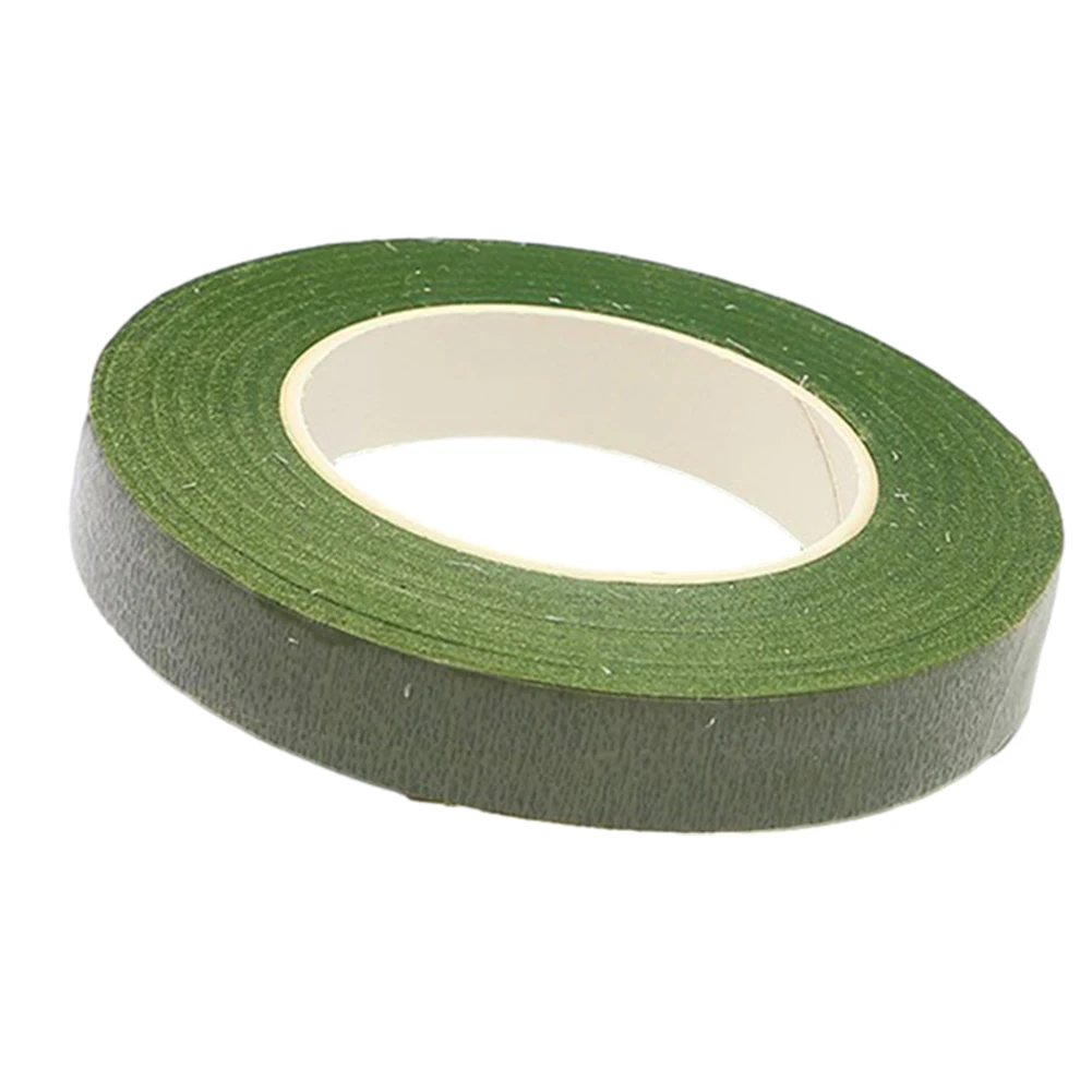 Professional Grade Floral Stem Tape 30 Yard 12MM Width Green and Brown Perfect for Flower Wrapping and Decoration
