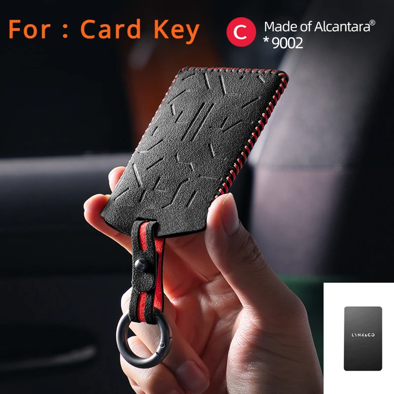 

Alcantara Car Key Case For LYNK&CO 08 Smart Remote Card Cover Shell Keychain Protector Auto Accessories card bag keychain