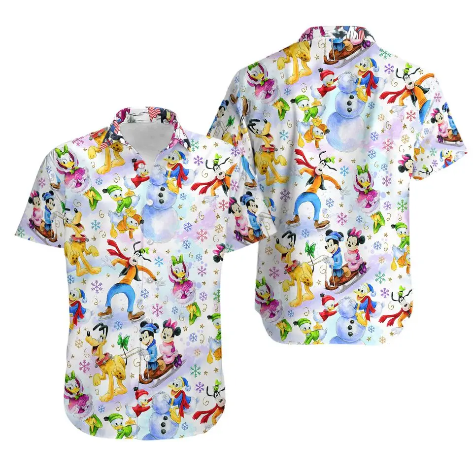 2024 Disney The Little Mermaid Hawaii Shirt Ariel Fashion Camicia A Maniche Corte Ariel And Friends Camicie Abbottonate Camicia Hawaiana