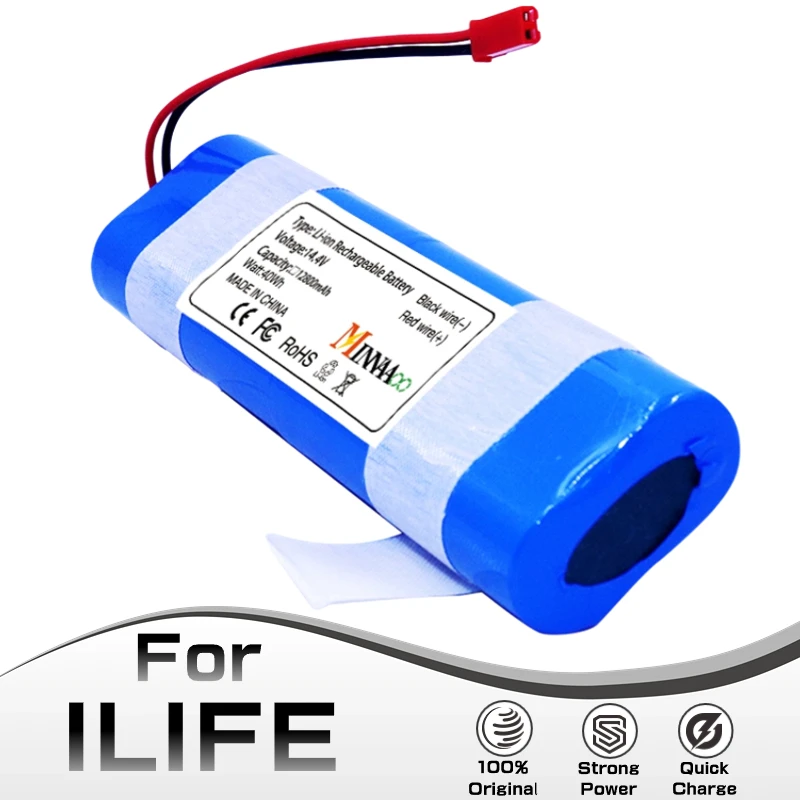 

100% Original 14.8V 12800mah Battery For ILIFE V50 V55 V8s V3s Pro V5s Pro V8s X750 Robot Vacuum Cleaner Battery