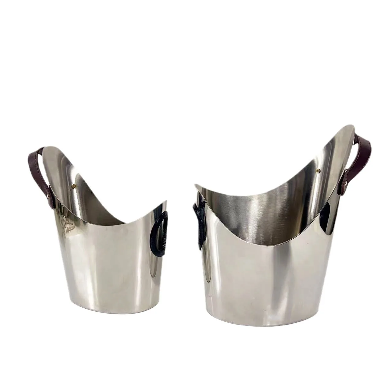 Modern light luxury stainless steel metal leather champagne red wine decoration creative ornament kitchen bar model room 5