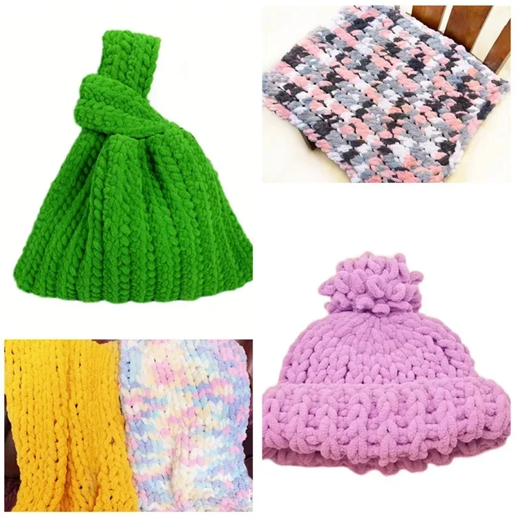 100g/pc DIY Finger Circle Line Rainbow Color No Tool Needed Zero Foundation Exquisite Woven Throw Pillow Scarf Blanket Scarf 4