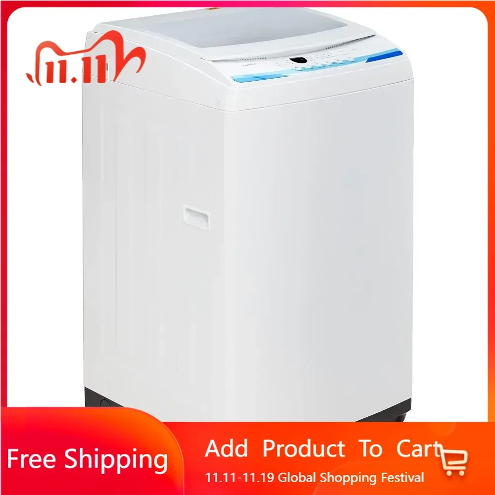 Portable Washing Machine and Compact Laundry, 6 Modes, Energy Saving, Child Lock for RV, Dorm, Apartment Ivory White