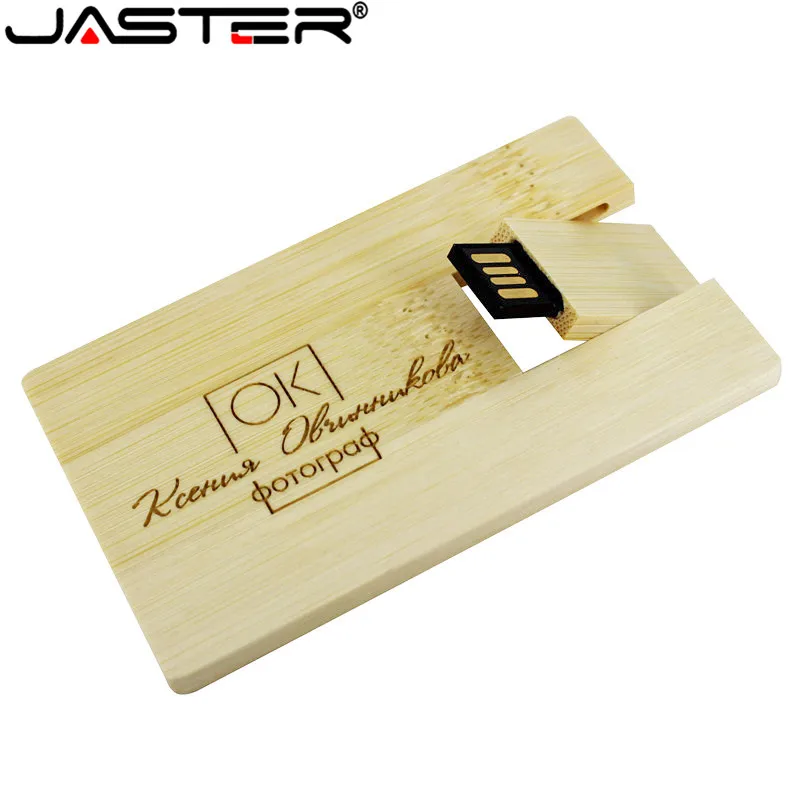 JASTER USB 플래시 드라이브 2.0 무료 로고 대나무 붉은 나무 조각 Pendrive 4GB 8GB 16G 32GB 64GB 나무 카드 모델 USB 메모리 스틱